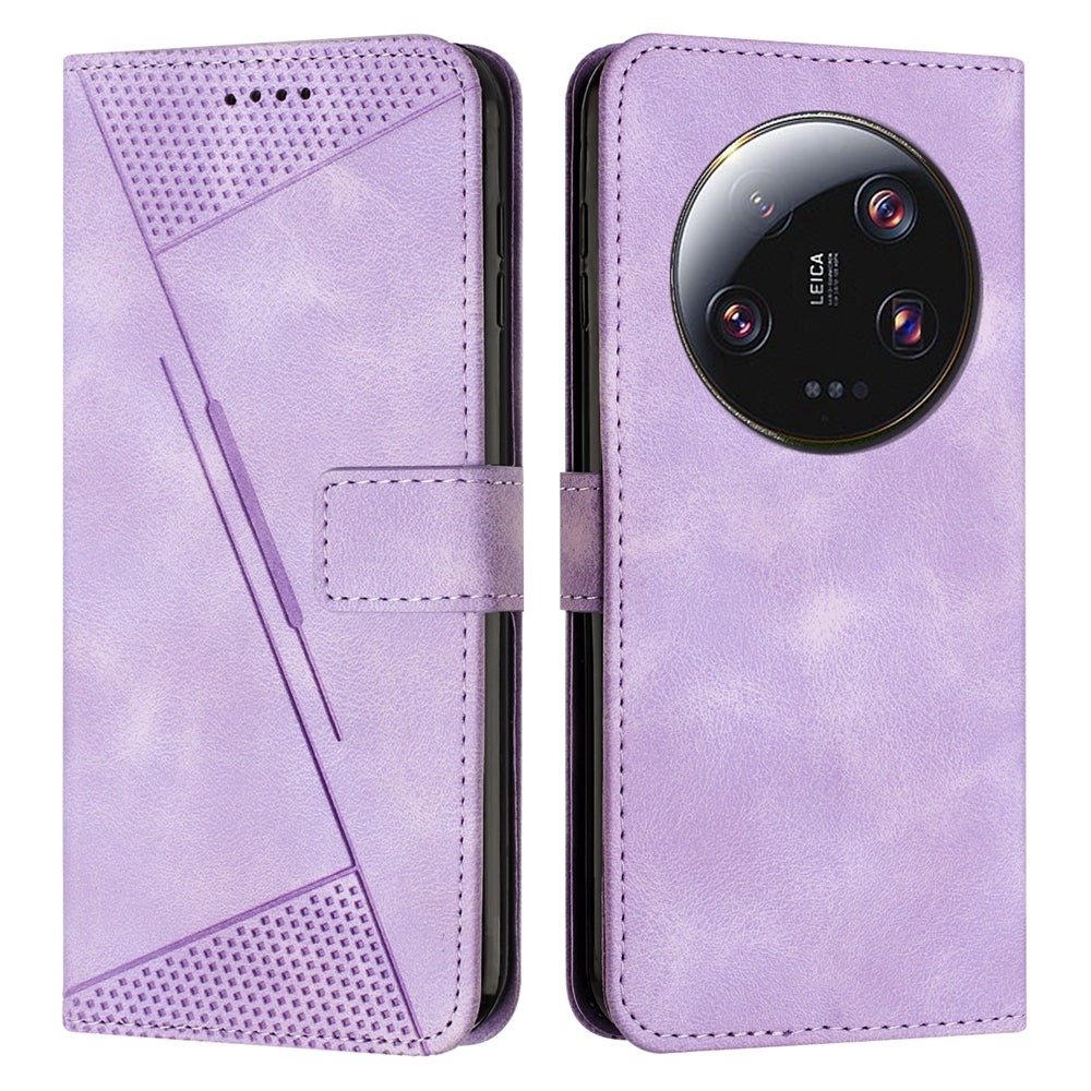 Xiaomi 13 Ultra Dream Triangle Leather Wallet Phone Case with Lanyard, Card Slot, Cash Compartment, Foldable Kickstand, Shockproof PU TPU Protective Cover