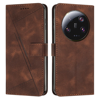 Xiaomi 13 Ultra Dream Triangle Leather Wallet Phone Case with Lanyard, Card Slot, Cash Compartment, Foldable Kickstand, Shockproof PU TPU Protective Cover