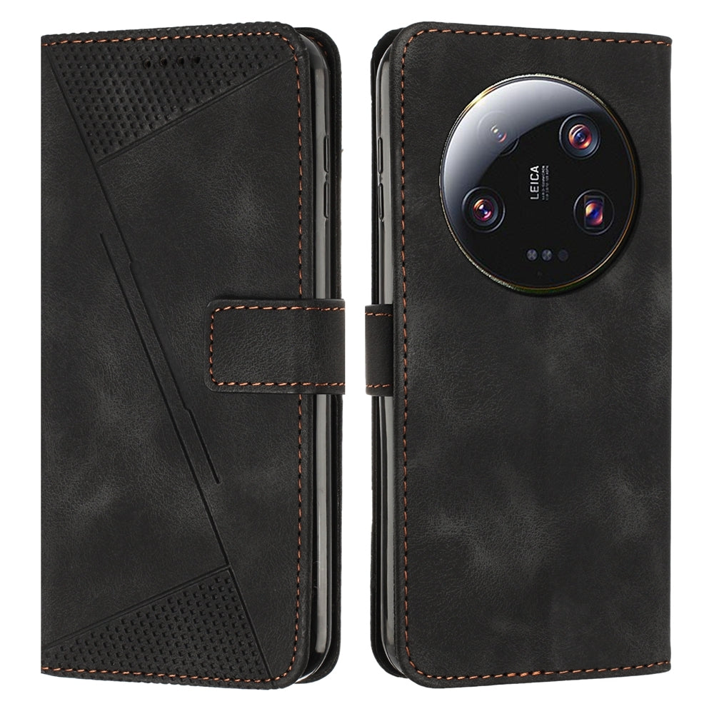 Xiaomi 13 Ultra Dream Triangle Leather Wallet Phone Case with Lanyard, Card Slot, Cash Compartment, Foldable Kickstand, Shockproof PU TPU Protective Cover