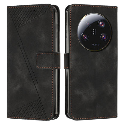 Xiaomi 13 Ultra Dream Triangle Leather Wallet Phone Case with Lanyard, Card Slot, Cash Compartment, Foldable Kickstand, Shockproof PU TPU Protective Cover