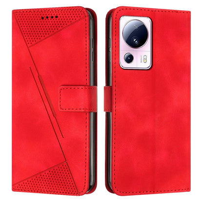 Xiaomi 13 Lite Dream Triangle Leather Wallet Phone Case with Lanyard, Card Slot, Cash Compartment, Foldable Kickstand, Shockproof PU TPU Protective Cover