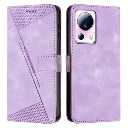 Xiaomi 13 Lite Dream Triangle Leather Wallet Phone Case with Lanyard, Card Slot, Cash Compartment, Foldable Kickstand, Shockproof PU TPU Protective Cover
