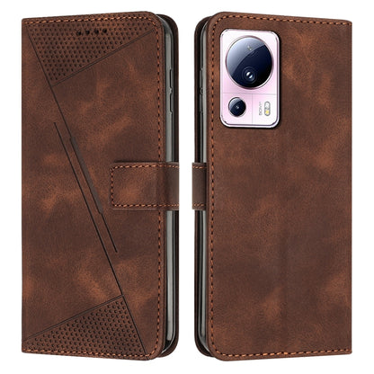 Xiaomi 13 Lite Dream Triangle Leather Wallet Phone Case with Lanyard, Card Slot, Cash Compartment, Foldable Kickstand, Shockproof PU TPU Protective Cover