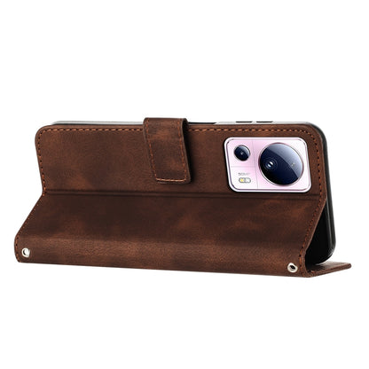 Xiaomi 13 Lite Dream Triangle Leather Wallet Phone Case with Lanyard, Card Slot, Cash Compartment, Foldable Kickstand, Shockproof PU TPU Protective Cover