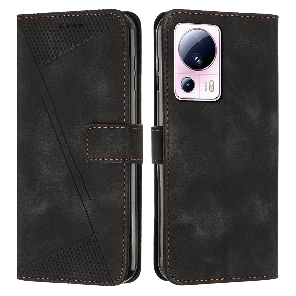 Xiaomi 13 Lite Dream Triangle Leather Wallet Phone Case with Lanyard, Card Slot, Cash Compartment, Foldable Kickstand, Shockproof PU TPU Protective Cover