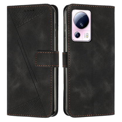 Xiaomi 13 Lite Dream Triangle Leather Wallet Phone Case with Lanyard, Card Slot, Cash Compartment, Foldable Kickstand, Shockproof PU TPU Protective Cover