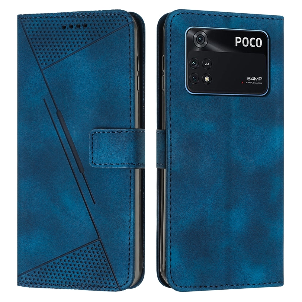 Xiaomi Poco M4 Pro 4G Dream Triangle Leather Wallet Phone Case with Lanyard, Card Slot, Cash Compartment, Foldable Kickstand, Shockproof PU TPU Protective Cover