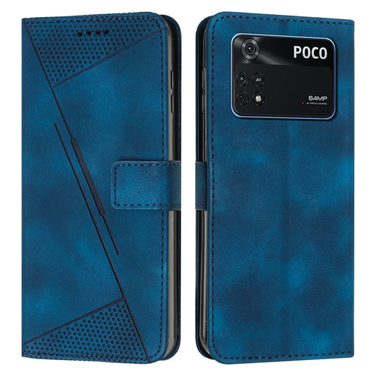 Xiaomi Poco M4 Pro 4G Dream Triangle Leather Wallet Phone Case with Lanyard, Card Slot, Cash Compartment, Foldable Kickstand, Shockproof PU TPU Protective Cover