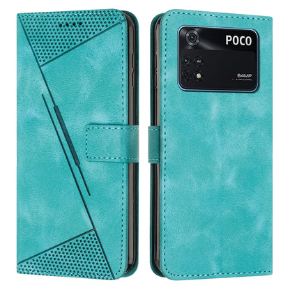 Xiaomi Poco M4 Pro 4G Dream Triangle Leather Wallet Phone Case with Lanyard, Card Slot, Cash Compartment, Foldable Kickstand, Shockproof PU TPU Protective Cover