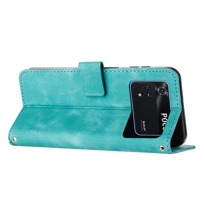 Xiaomi Poco M4 Pro 4G Dream Triangle Leather Wallet Phone Case with Lanyard, Card Slot, Cash Compartment, Foldable Kickstand, Shockproof PU TPU Protective Cover