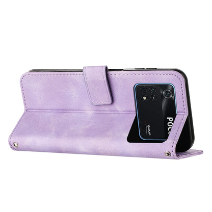 Xiaomi Poco M4 Pro 4G Dream Triangle Leather Wallet Phone Case with Lanyard, Card Slot, Cash Compartment, Foldable Kickstand, Shockproof PU TPU Protective Cover