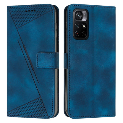 Xiaomi Poco M4 Pro 5G Dream Triangle Leather Wallet Phone Case with Lanyard, Card Slot, Cash Compartment, Foldable Kickstand, Shockproof PU TPU Protective Cover