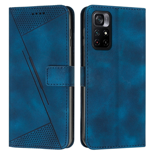 Xiaomi Poco M4 Pro 5G Dream Triangle Leather Wallet Phone Case with Lanyard, Card Slot, Cash Compartment, Foldable Kickstand, Shockproof PU TPU Protective Cover