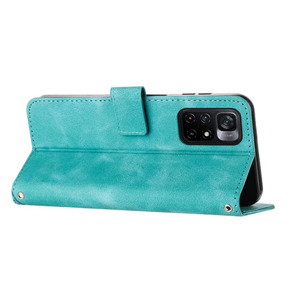 Xiaomi Poco M4 Pro 5G Dream Triangle Leather Wallet Phone Case with Lanyard, Card Slot, Cash Compartment, Foldable Kickstand, Shockproof PU TPU Protective Cover