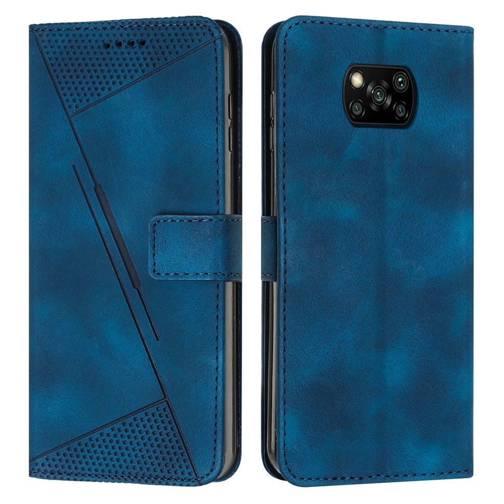 Xiaomi Poco X3 Dream Triangle Leather Wallet Phone Case with Lanyard, Card Slot, Cash Compartment, Foldable Kickstand, Shockproof PU TPU Protective Cover
