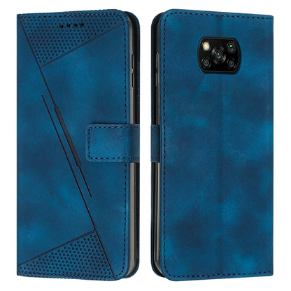 Xiaomi Poco X3 Dream Triangle Leather Wallet Phone Case with Lanyard, Card Slot, Cash Compartment, Foldable Kickstand, Shockproof PU TPU Protective Cover