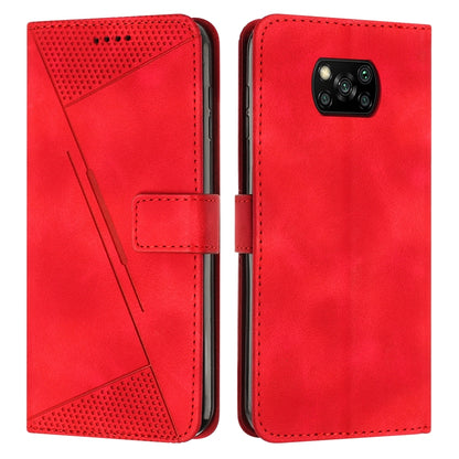 Xiaomi Poco X3 NFC Dream Triangle Leather Wallet Phone Case with Lanyard, Card Slot, Cash Compartment, Foldable Kickstand, Shockproof PU TPU Protective Cover