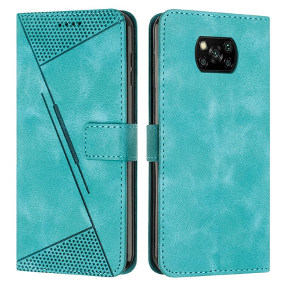 Xiaomi Poco X3 Dream Triangle Leather Wallet Phone Case with Lanyard, Card Slot, Cash Compartment, Foldable Kickstand, Shockproof PU TPU Protective Cover
