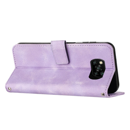 Xiaomi Poco X3 Dream Triangle Leather Wallet Phone Case with Lanyard, Card Slot, Cash Compartment, Foldable Kickstand, Shockproof PU TPU Protective Cover