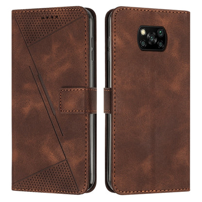Xiaomi Poco X3 Dream Triangle Leather Wallet Phone Case with Lanyard, Card Slot, Cash Compartment, Foldable Kickstand, Shockproof PU TPU Protective Cover