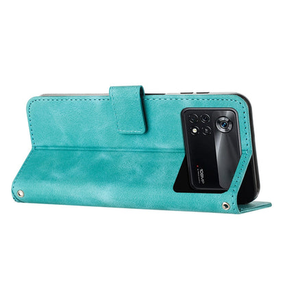 Xiaomi Poco X4 Pro 5G Dream Triangle Leather Wallet Phone Case with Lanyard, Card Slot, Cash Compartment, Foldable Kickstand, Shockproof PU TPU Protective Cover