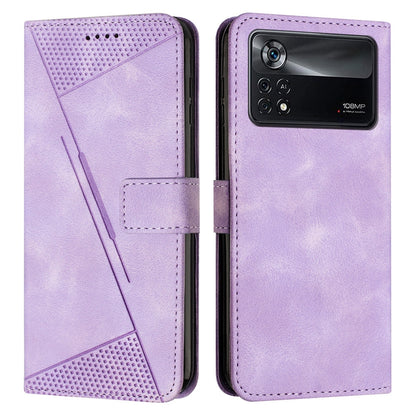Xiaomi Poco X4 Pro 5G Dream Triangle Leather Wallet Phone Case with Lanyard, Card Slot, Cash Compartment, Foldable Kickstand, Shockproof PU TPU Protective Cover
