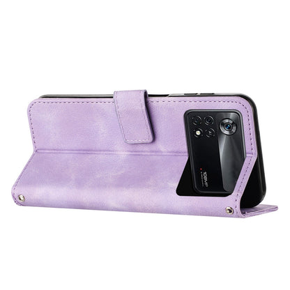 Xiaomi Poco X4 Pro 5G Dream Triangle Leather Wallet Phone Case with Lanyard, Card Slot, Cash Compartment, Foldable Kickstand, Shockproof PU TPU Protective Cover