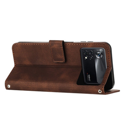 Xiaomi Poco X4 Pro 5G Dream Triangle Leather Wallet Phone Case with Lanyard, Card Slot, Cash Compartment, Foldable Kickstand, Shockproof PU TPU Protective Cover