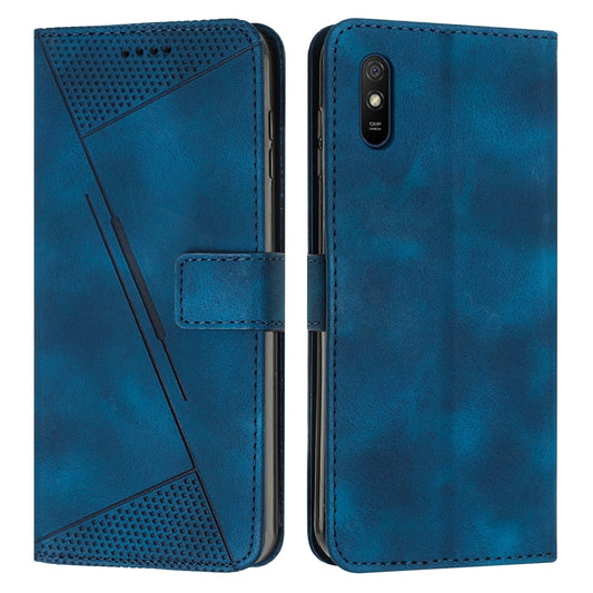 Xiaomi Redmi 9A Dream Triangle Leather Wallet Phone Case with Lanyard, Card Slot, Cash Compartment, Foldable Kickstand, Shockproof PU TPU Protective Cover