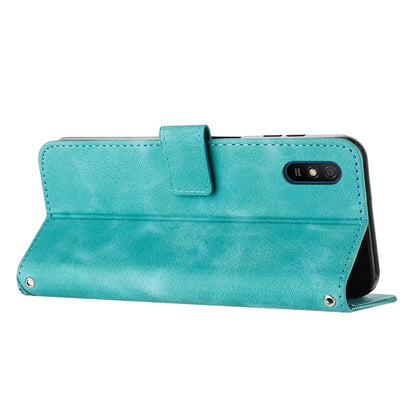 Xiaomi Redmi 9A Dream Triangle Leather Wallet Phone Case with Lanyard, Card Slot, Cash Compartment, Foldable Kickstand, Shockproof PU TPU Protective Cover