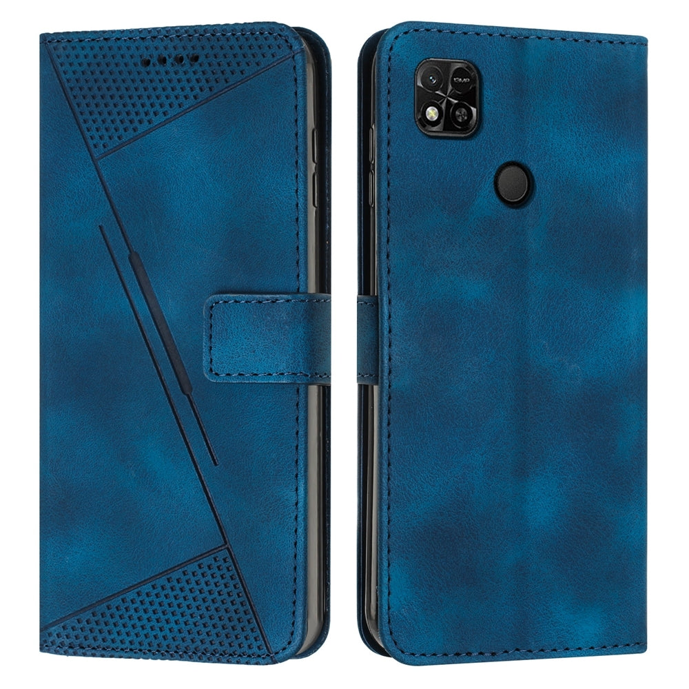 Xiaomi Redmi 10A Dream Triangle Leather Wallet Phone Case with Lanyard, Card Slot, Cash Compartment, Foldable Kickstand, Shockproof PU TPU Protective Cover