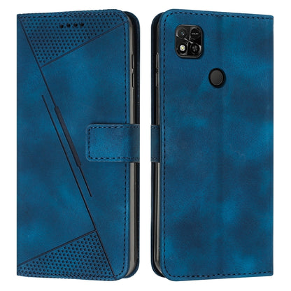 Xiaomi Redmi 10A Dream Triangle Leather Wallet Phone Case with Lanyard, Card Slot, Cash Compartment, Foldable Kickstand, Shockproof PU TPU Protective Cover