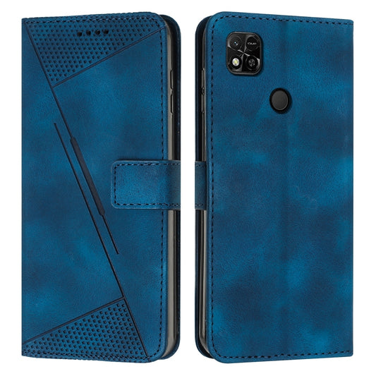 Xiaomi Redmi 10A Dream Triangle Leather Wallet Phone Case with Lanyard, Card Slot, Cash Compartment, Foldable Kickstand, Shockproof PU TPU Protective Cover