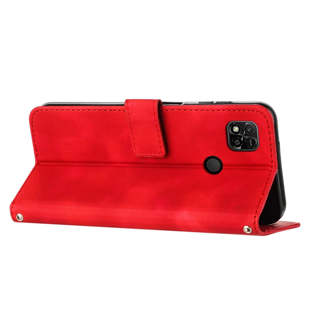 Xiaomi Redmi 10A Dream Triangle Leather Wallet Phone Case with Lanyard, Card Slot, Cash Compartment, Foldable Kickstand, Shockproof PU TPU Protective Cover