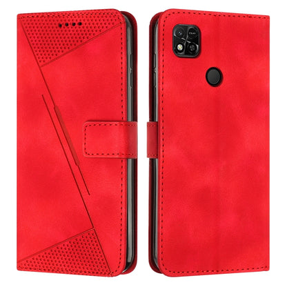 Xiaomi Redmi 9C Dream Triangle Leather Wallet Phone Case with Lanyard, Card Slot, Cash Compartment, Foldable Kickstand, Shockproof PU TPU Protective Cover