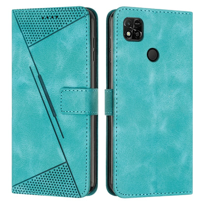 Xiaomi Redmi 10A Dream Triangle Leather Wallet Phone Case with Lanyard, Card Slot, Cash Compartment, Foldable Kickstand, Shockproof PU TPU Protective Cover