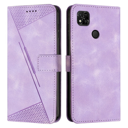 Xiaomi Redmi 9C Dream Triangle Leather Wallet Phone Case with Lanyard, Card Slot, Cash Compartment, Foldable Kickstand, Shockproof PU TPU Protective Cover