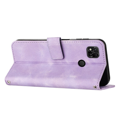Xiaomi Redmi 10A Dream Triangle Leather Wallet Phone Case with Lanyard, Card Slot, Cash Compartment, Foldable Kickstand, Shockproof PU TPU Protective Cover