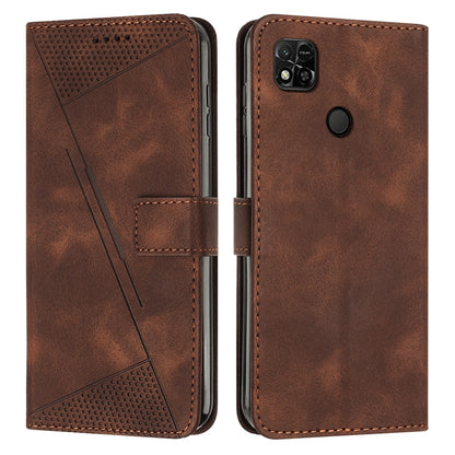 Xiaomi Redmi 9C Dream Triangle Leather Wallet Phone Case with Lanyard, Card Slot, Cash Compartment, Foldable Kickstand, Shockproof PU TPU Protective Cover