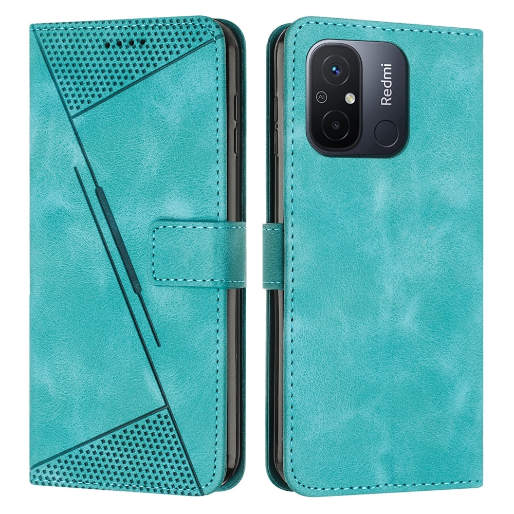 Xiaomi Redmi 11A Dream Triangle Leather Wallet Phone Case with Lanyard, Card Slot, Cash Compartment, Foldable Kickstand, Shockproof PU TPU Protective Cover