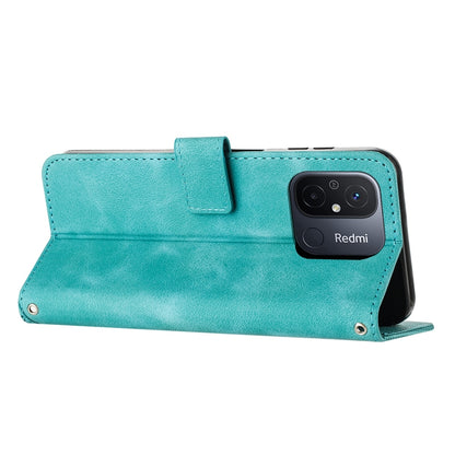 Xiaomi Redmi 12C Dream Triangle Leather Wallet Phone Case with Lanyard, Card Slot, Cash Compartment, Foldable Kickstand, Shockproof PU TPU Protective Cover
