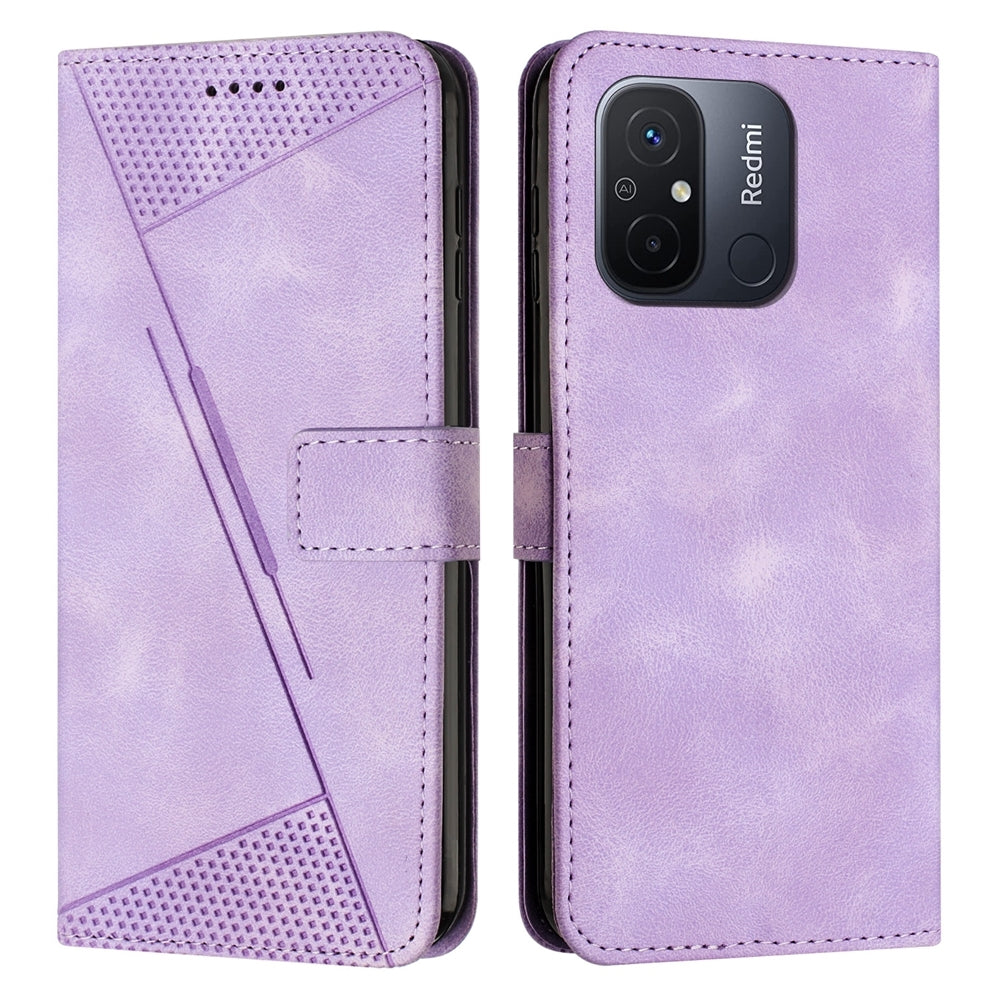 Xiaomi Redmi 11A Dream Triangle Leather Wallet Phone Case with Lanyard, Card Slot, Cash Compartment, Foldable Kickstand, Shockproof PU TPU Protective Cover