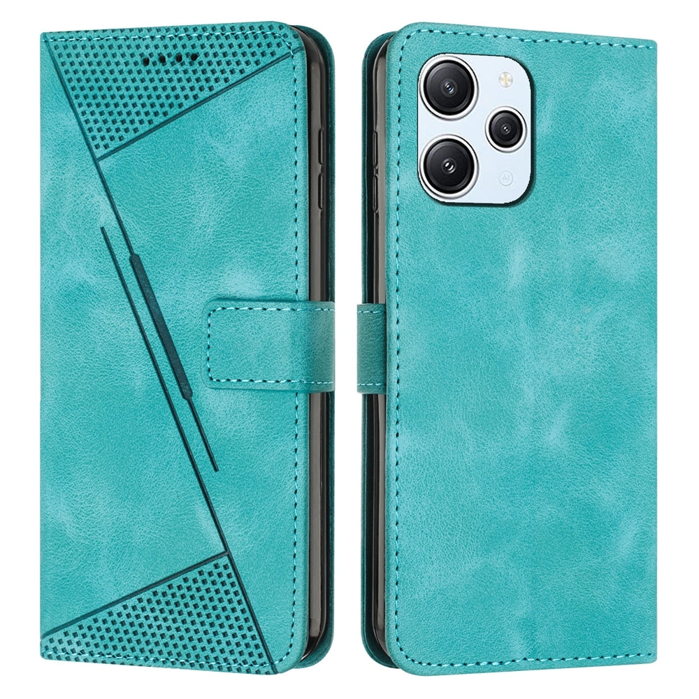 Xiaomi Redmi 12 4G Dream Triangle Leather Wallet Phone Case with Lanyard, Card Slot, Cash Compartment, Foldable Kickstand, Shockproof PU TPU Protective Cover