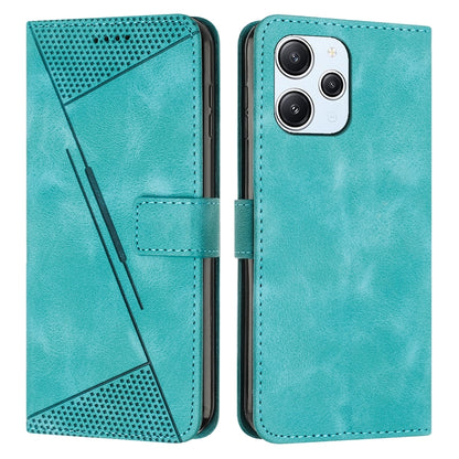 Xiaomi Redmi 12 4G Dream Triangle Leather Wallet Phone Case with Lanyard, Card Slot, Cash Compartment, Foldable Kickstand, Shockproof PU TPU Protective Cover