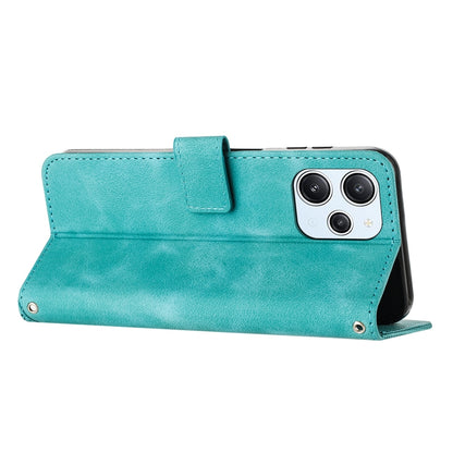 Xiaomi Redmi 12 4G Dream Triangle Leather Wallet Phone Case with Lanyard, Card Slot, Cash Compartment, Foldable Kickstand, Shockproof PU TPU Protective Cover