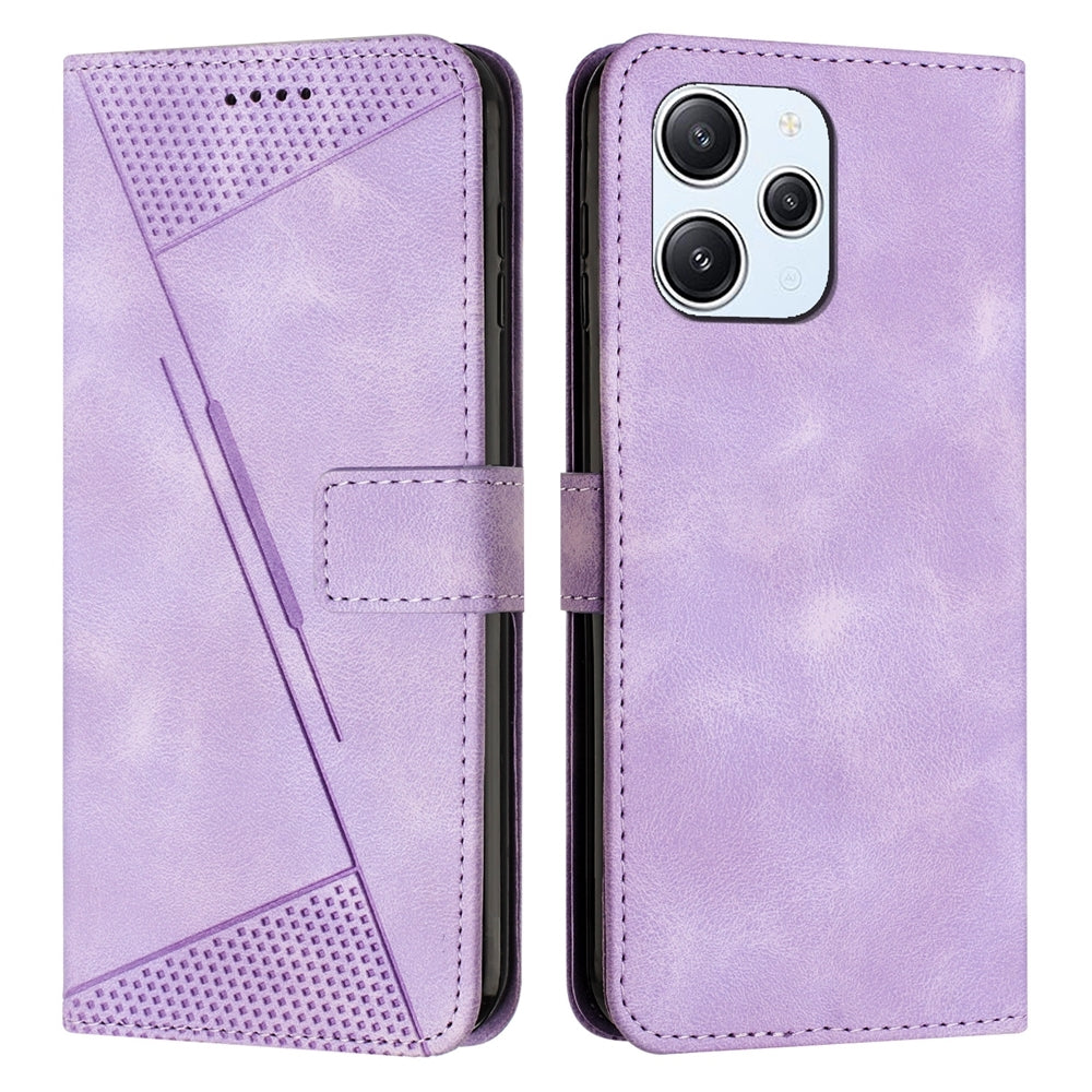 Xiaomi Redmi 12 4G Dream Triangle Leather Wallet Phone Case with Lanyard, Card Slot, Cash Compartment, Foldable Kickstand, Shockproof PU TPU Protective Cover