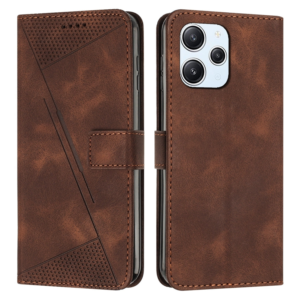 Xiaomi Redmi 12 4G Dream Triangle Leather Wallet Phone Case with Lanyard, Card Slot, Cash Compartment, Foldable Kickstand, Shockproof PU TPU Protective Cover