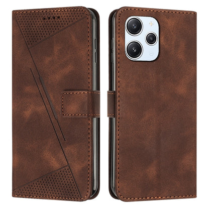 Xiaomi Redmi 12 4G Dream Triangle Leather Wallet Phone Case with Lanyard, Card Slot, Cash Compartment, Foldable Kickstand, Shockproof PU TPU Protective Cover