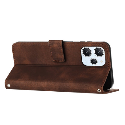 Xiaomi Redmi 12 4G Dream Triangle Leather Wallet Phone Case with Lanyard, Card Slot, Cash Compartment, Foldable Kickstand, Shockproof PU TPU Protective Cover