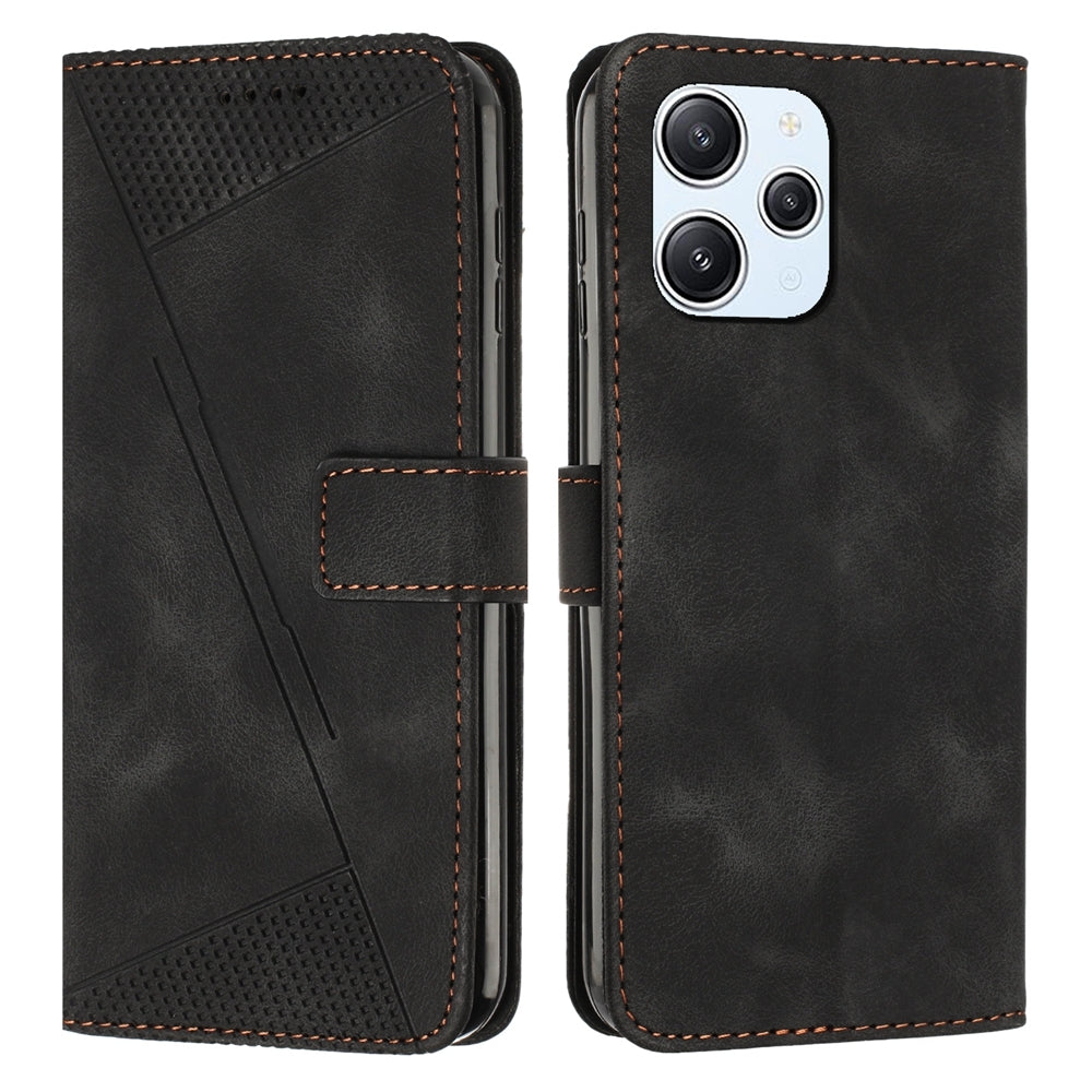 Xiaomi Redmi 12 4G Dream Triangle Leather Wallet Phone Case with Lanyard, Card Slot, Cash Compartment, Foldable Kickstand, Shockproof PU TPU Protective Cover
